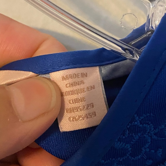 Ted Baker Rehanna Dress Womens Size 3 Blue Lace Scalloped Hem Fit Flare Dress - Picture 5 of 10